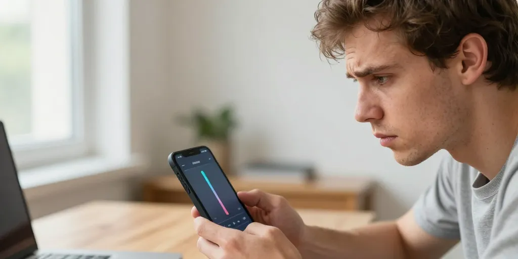 son qui se baisse tout seul iphone